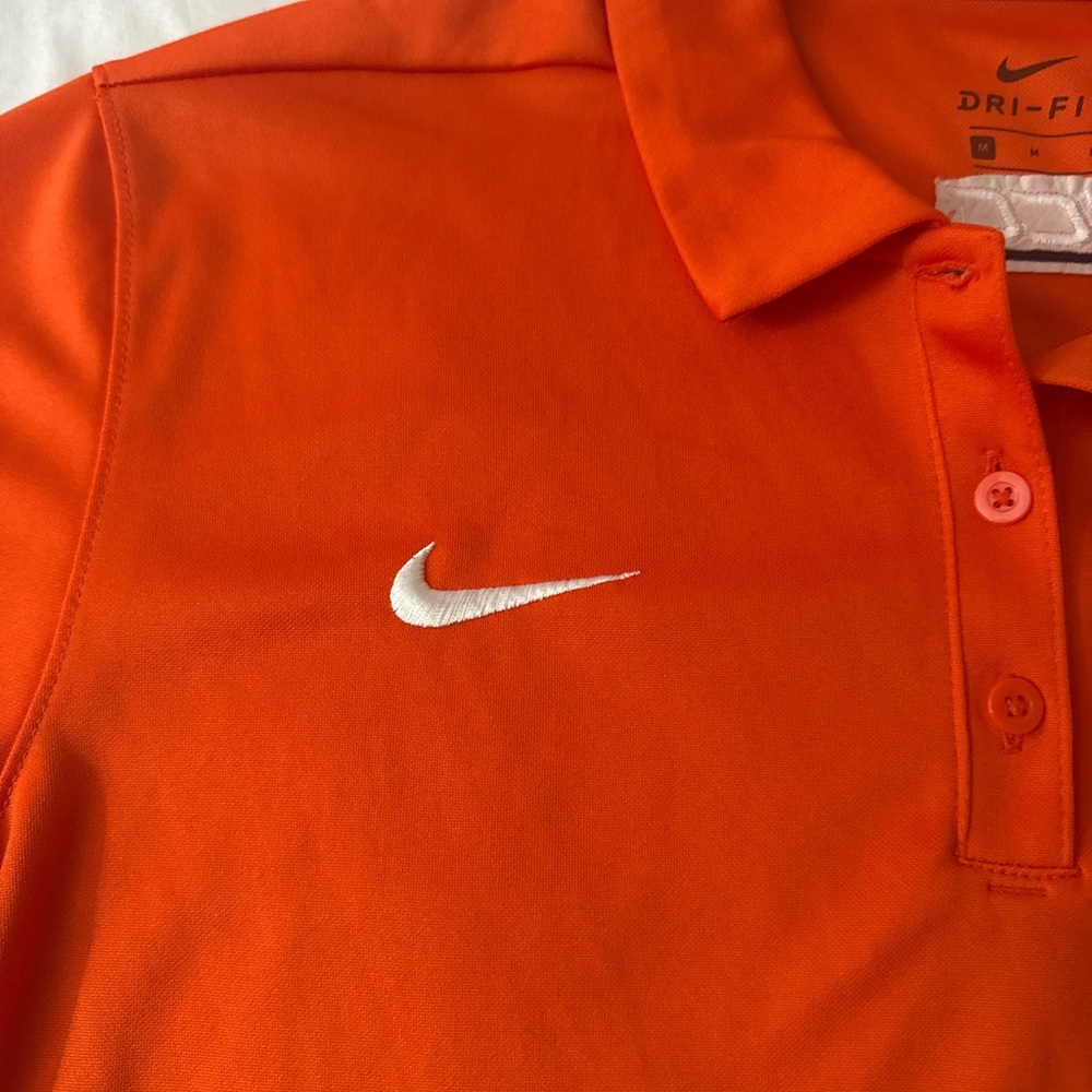 Nike Dri-FIT UVA Cavaliers Polo Shirt Women Medium Orange Athletic Golf - Picture 5 of 8